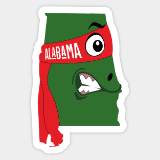 A funny map of Alabama Sticker